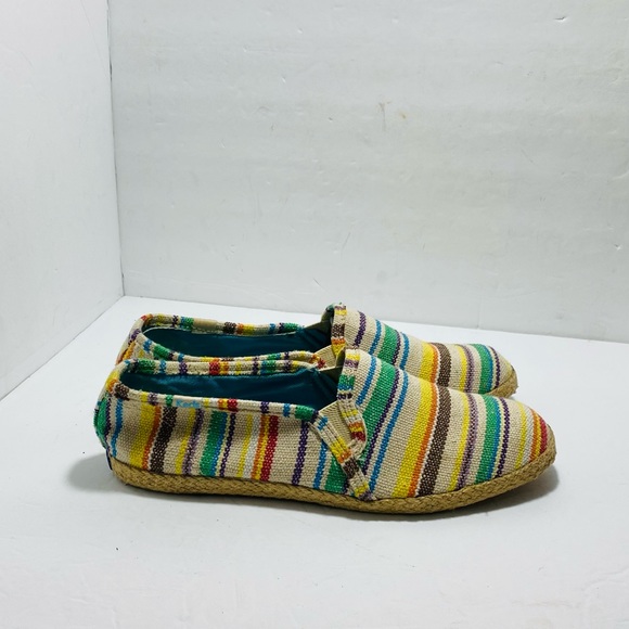 Keds Striped Espadrille Shoes Ethnic Boho Womens 8 Casual Slip On Jute Loafers - Picture 4 of 7